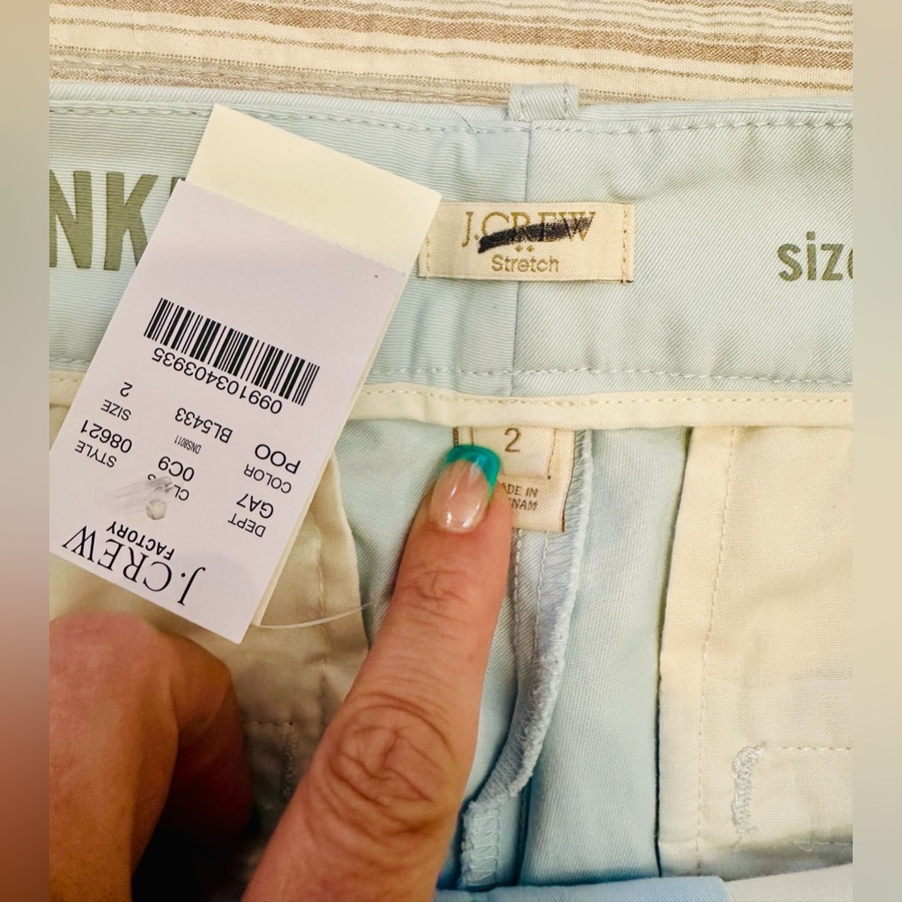 J Crew Frankie Pants Stretch Baby Blue - Brand New - Size 2, Style #08621 - Picture 7 of 9